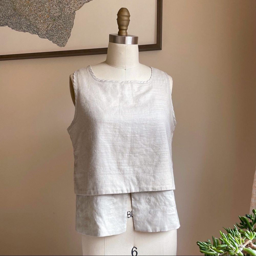 Linen layered crop top